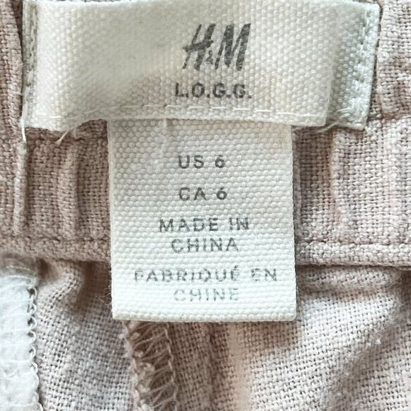 H&M Linen-blend Drawstring Shorts Light Powder Pink - Picture 11 of 14